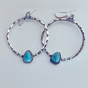 Silver turquoise earrings